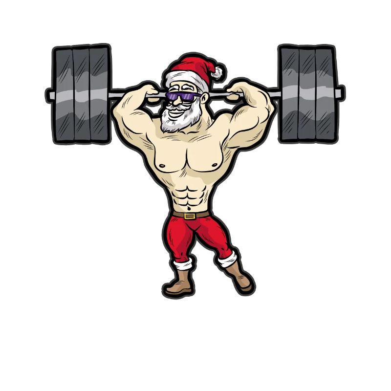 Weihnachtsmann BODY BUILDER Gewichtheber