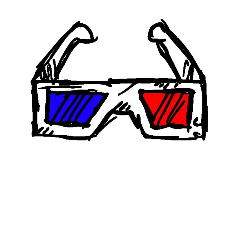 3d glasses black