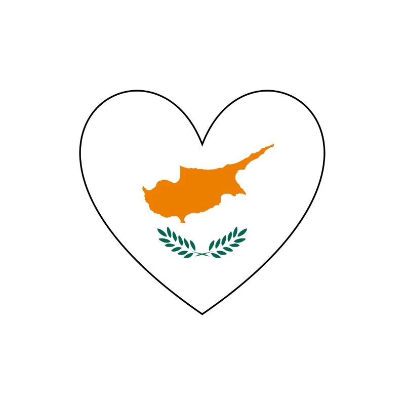 Drapeau de Chypre Coeur