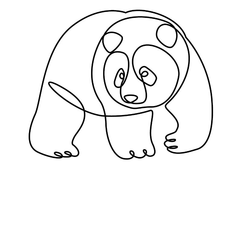 Panda Bär Line Art Abstrakte Kunst Geschenk