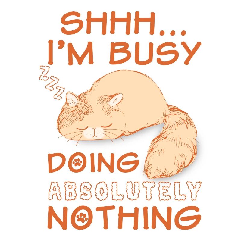 Funny cat I'm busy doing nothing