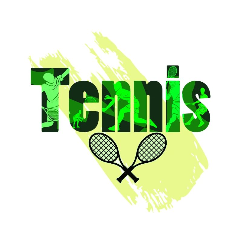 Tennis Spieler im Text einbezogen