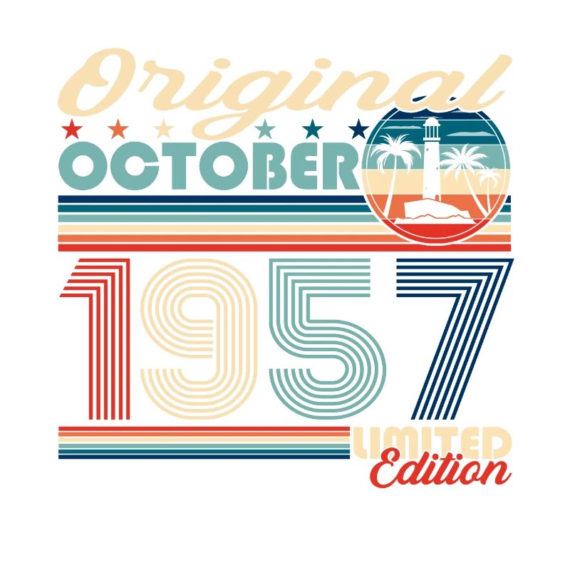 October Born 1957 65th Birthday Gift