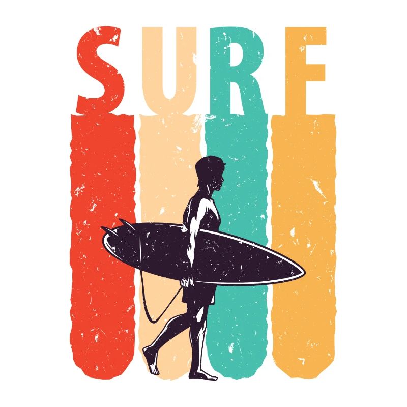 Retro surf, ready for taking on the waves