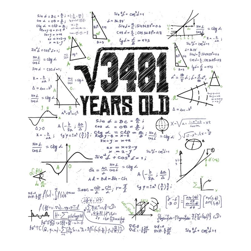 Square Root of 3481 Math Nerd 59th Birthday