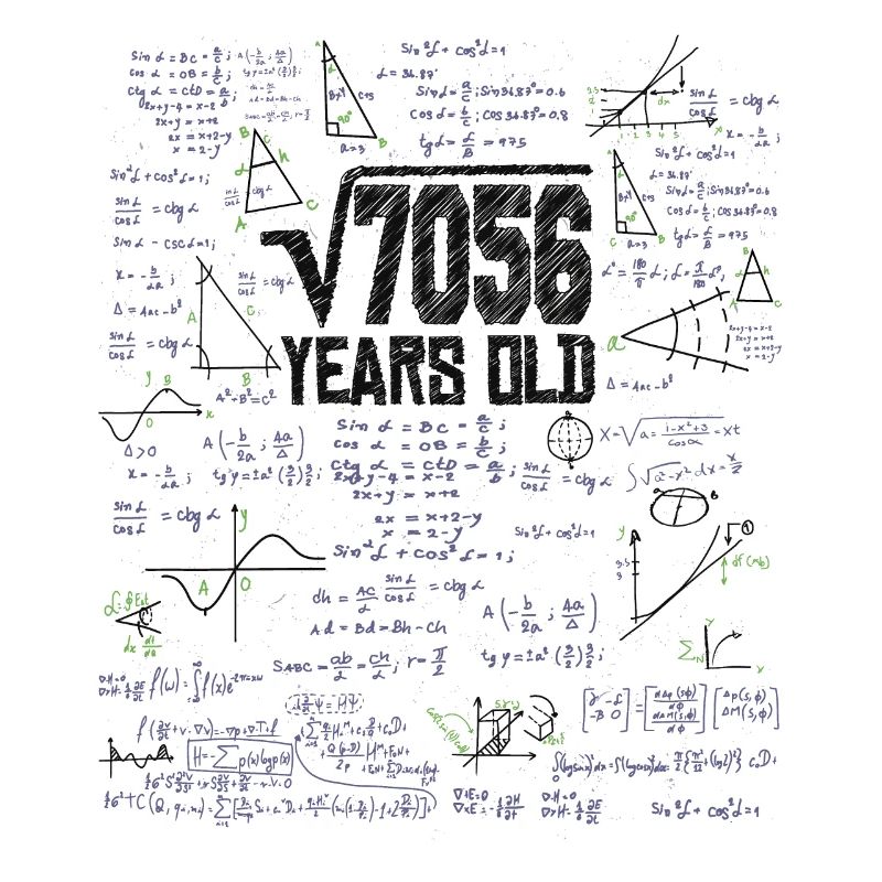 Square Root of 7056 Math Nerd 84th Birthday