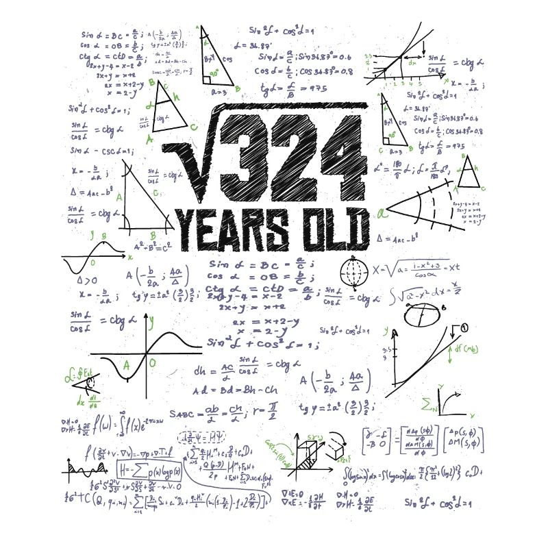 Square root of 324 math nerd 18th birthday