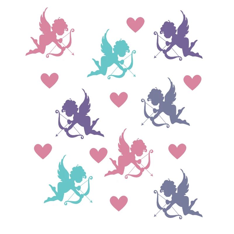 Cupids and hearts