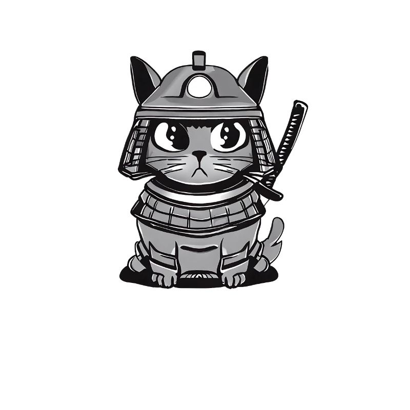 Cat Cat Samurai Japon Katana Épée