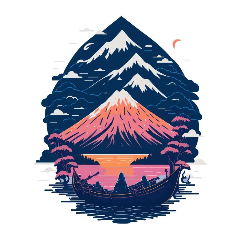 Serene Mount Fuji Sunset Peaceful River Scenery