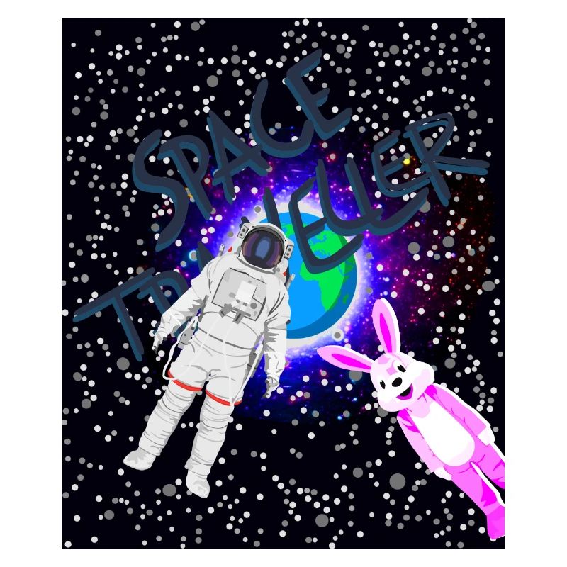 Astronaut und der rosa Hase - Space Traveller