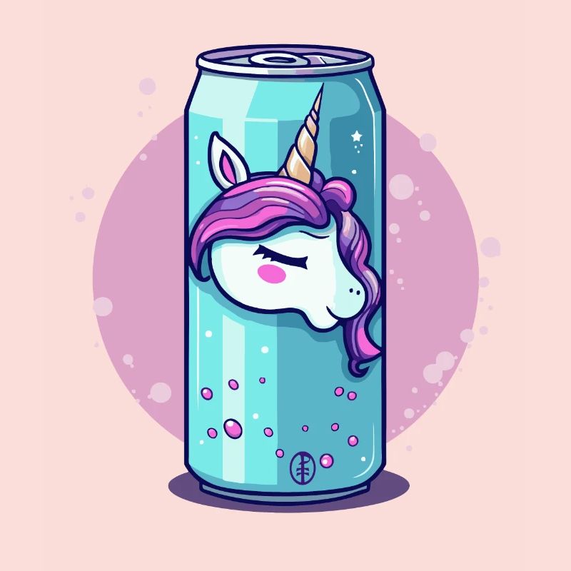 sprudeliger Einhorn Saft aus der Dose