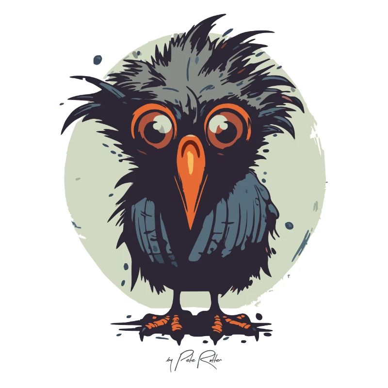Confus et échevelé petit oiseau mignon