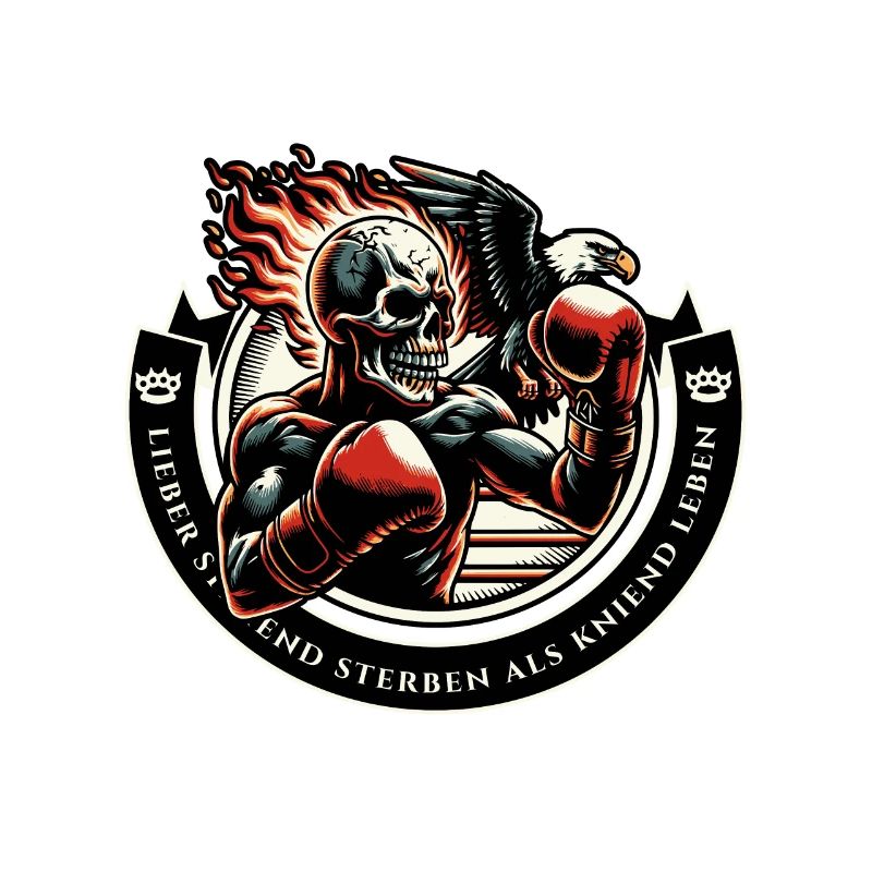 Boxing Skeleton Viking Warrior Tee