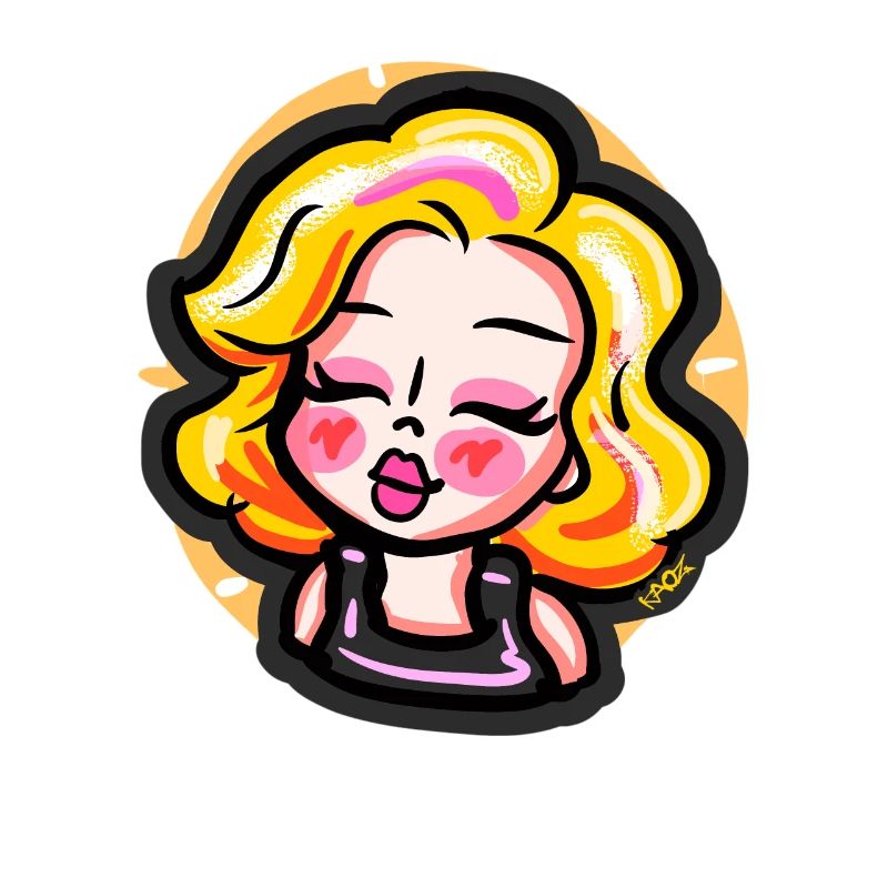 Blondes Cartoon-Mädchen im Comic-Stil
