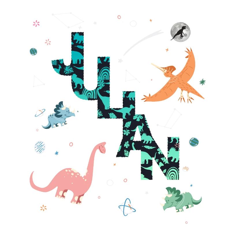 JULIAN - Beautiful boy name with dinosaur