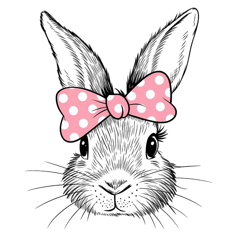 Rabbit with pink bow