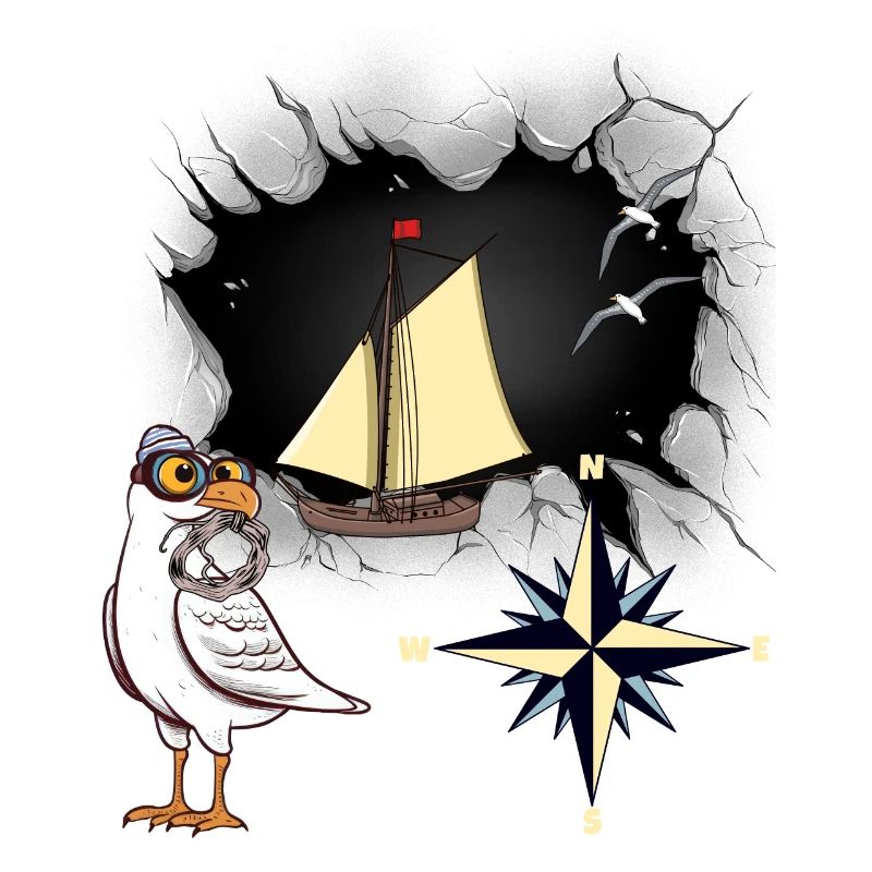 maritim Möwe Möwen Kompass Schiff Schiffe