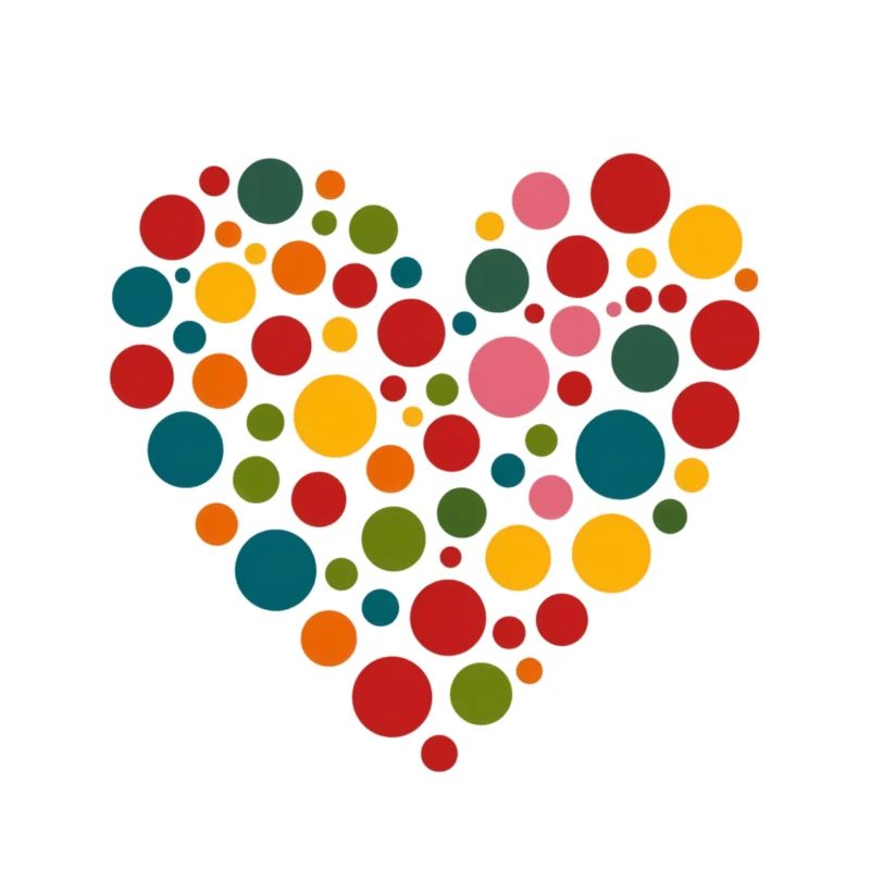 Coeur coloré points patch enfants Spotty