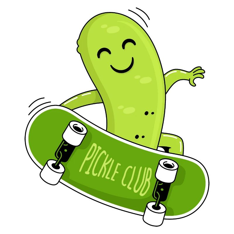 Gurke und Skateboard