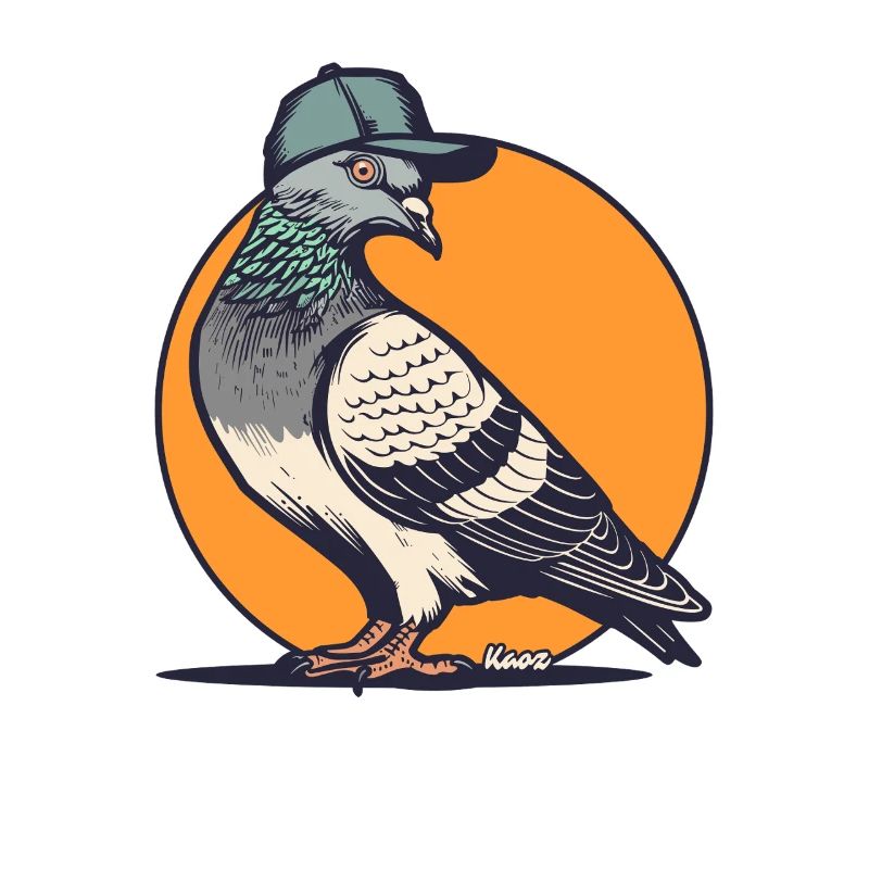 Colombe cool avec casquette de baseball dans le style de la rue