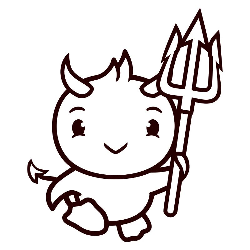 oiseau diable cornes satan trident enfer mal cool