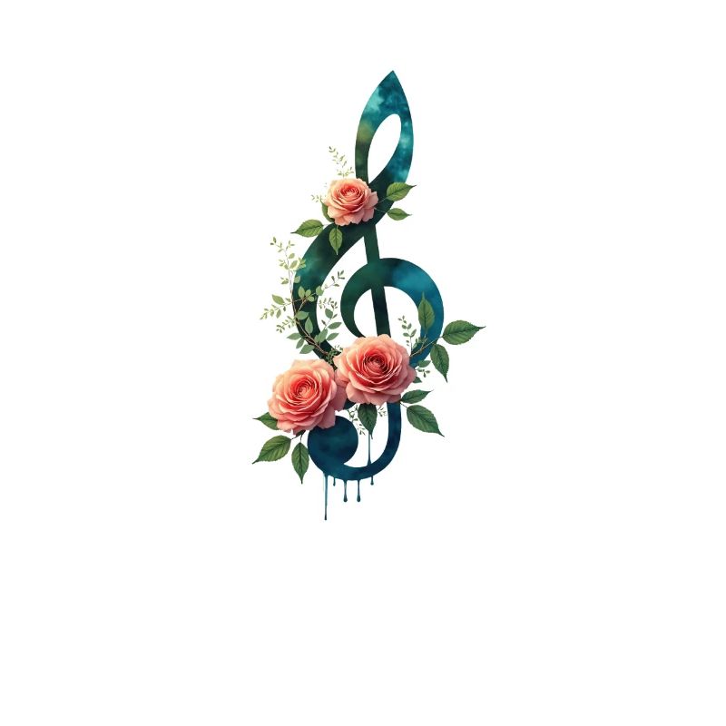 Blumiger Violinschlüssel Harmonie