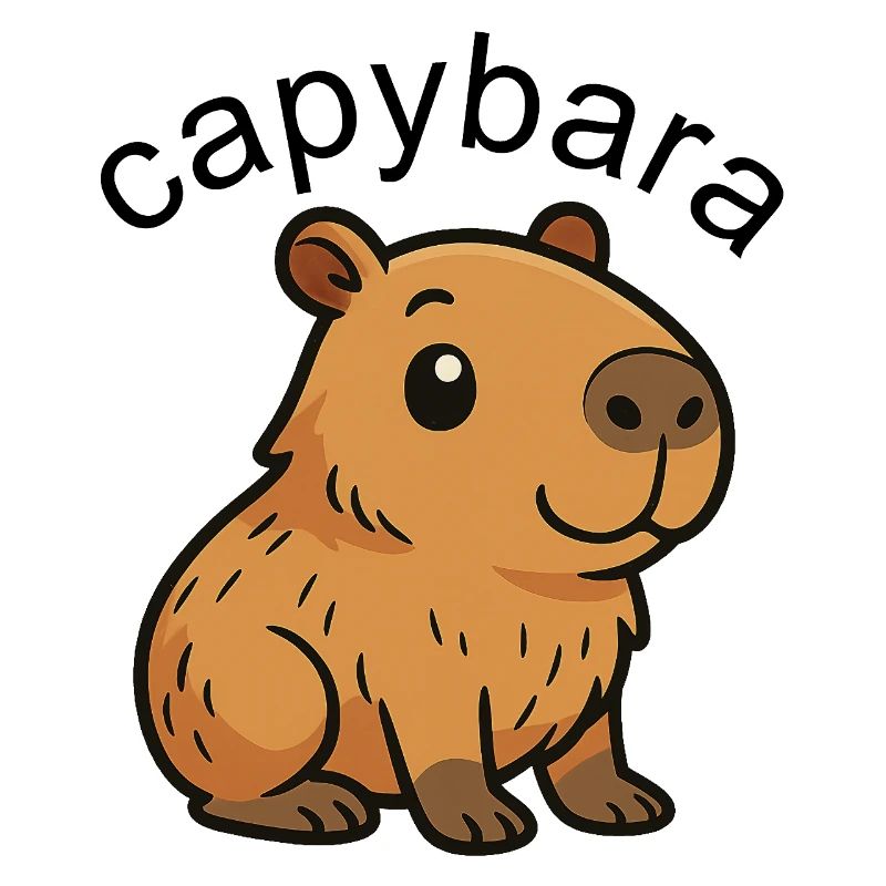 Mignon Dessin Animé Capybara, mignon et cool