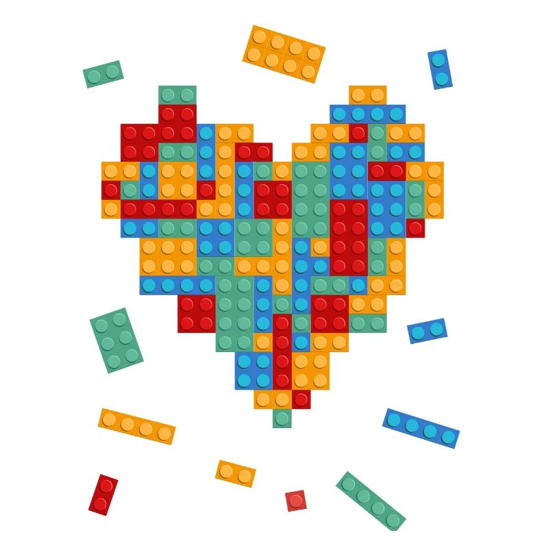 Valentine's Day Heart Building Blocks Constructor Architect