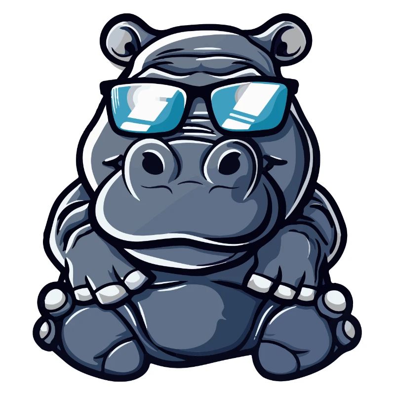 hippopotame bande dessinée cool
