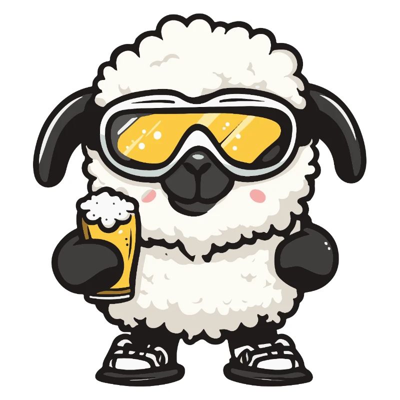 Mouton Après-Ski Bière Bande dessinée