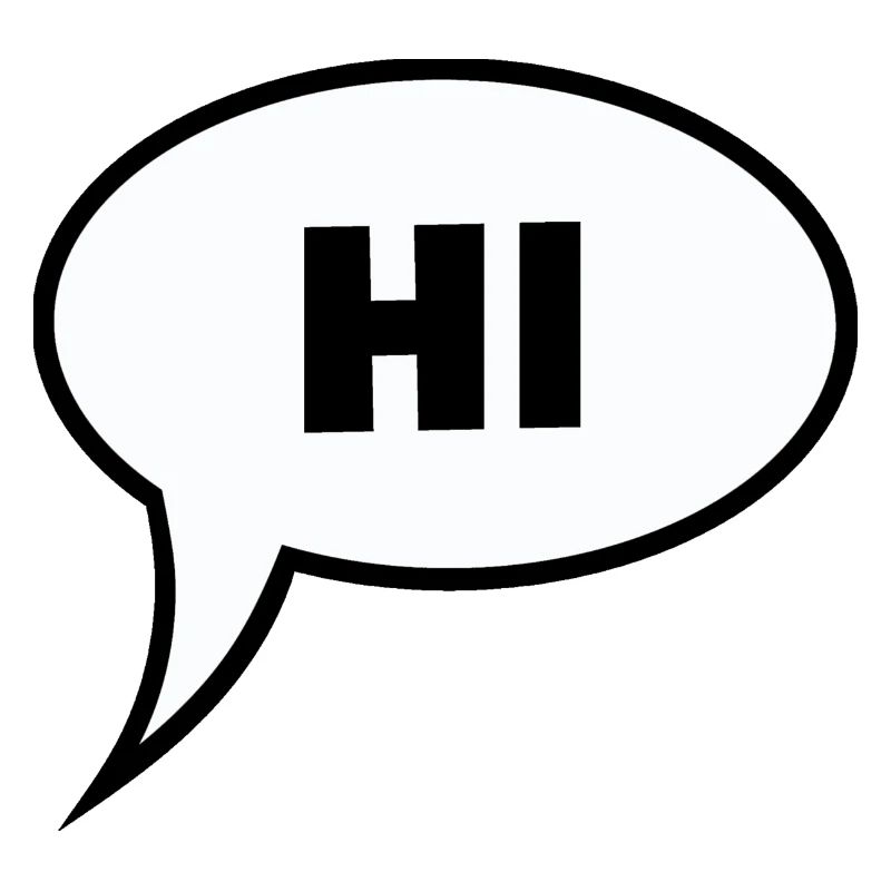 Hi Hello Servus greetings in a speech bubble