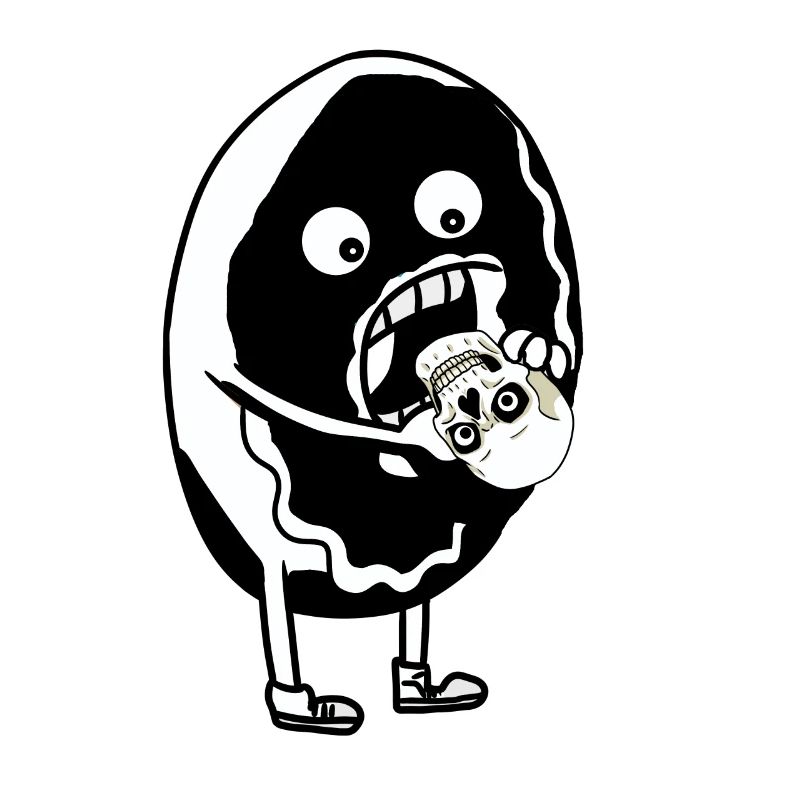 DONUT HORROR DARK GRUFTI GOTHIC SKULL DARK