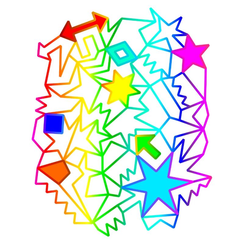 bunte Sterne Pfeile Regenbogen Ornamente