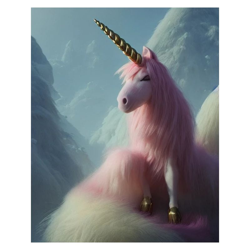 Comic Cartoon Zeichnung eines queeren Einhorns mit Rosa