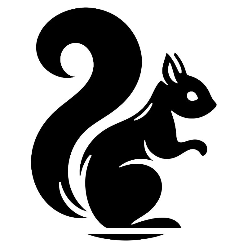 Elegant Squirrel Silhouette: Nature in