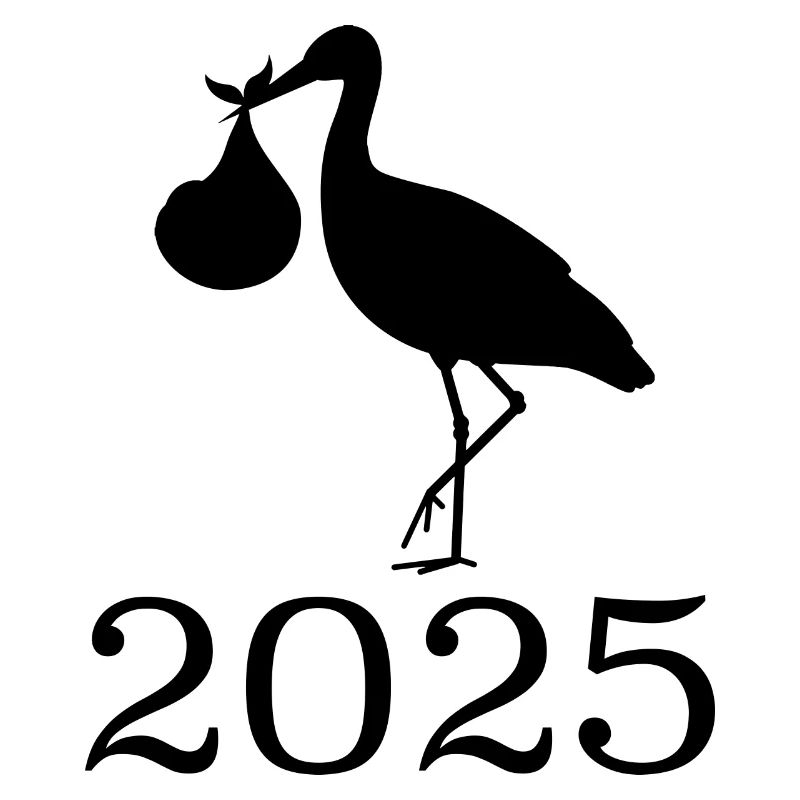 La cigogne amène le bébé, bébé arrive bientôt, maman 2025