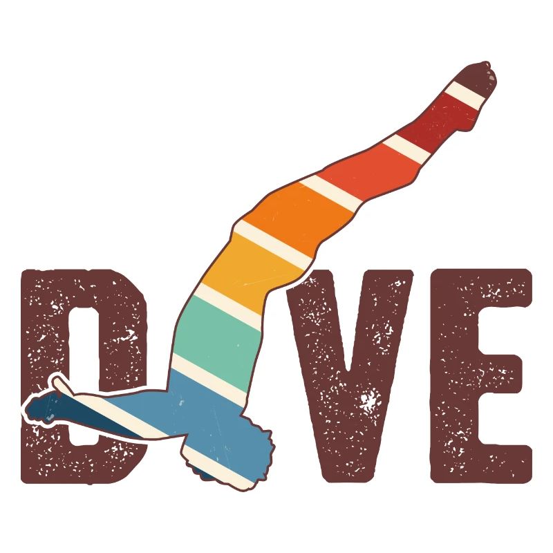 Retro Graphic Cliff Diver Cliff Diving Tombstoning