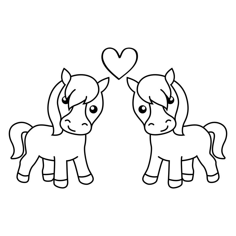 Pferd Comic Tier Paar Liebe