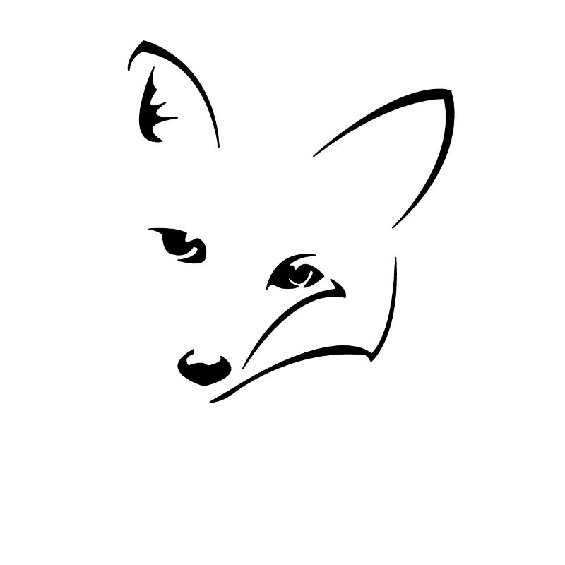 Fox head drawing stylistically