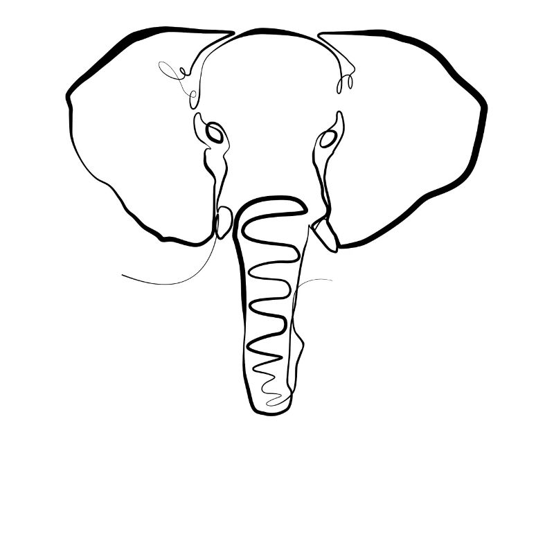 Elephant Head Elephant one-line drawing