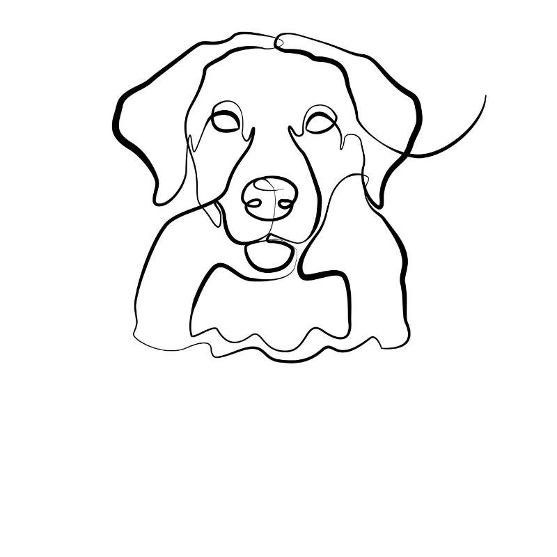 Hund Labrador - one line drawing