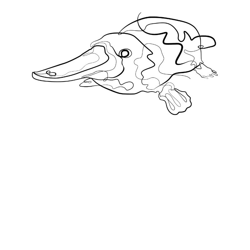 Schnabeltier Australien - one line drawing