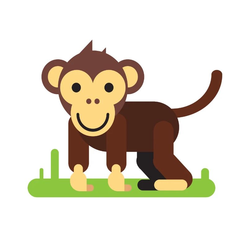 Dessin animé de singe encore