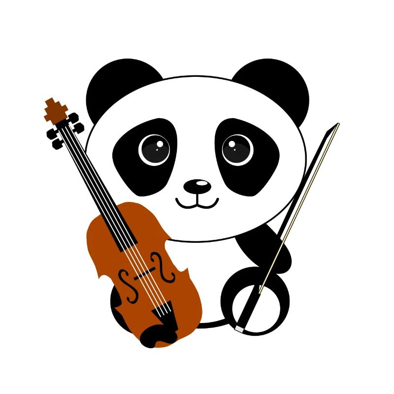 Panda with violin