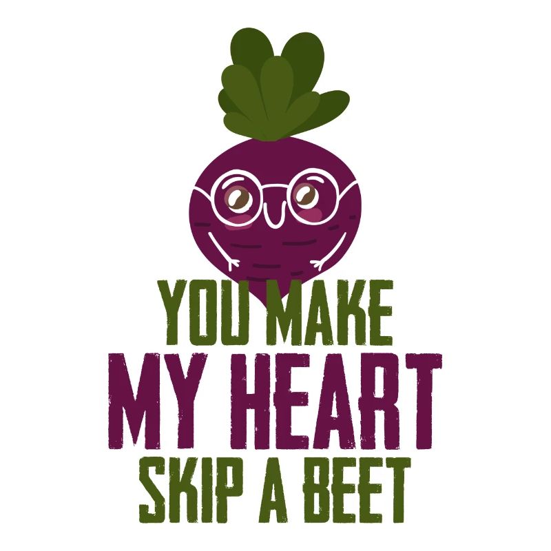 Hear Skip A Beet Jeu de mots Herz Beat Rübe Violet