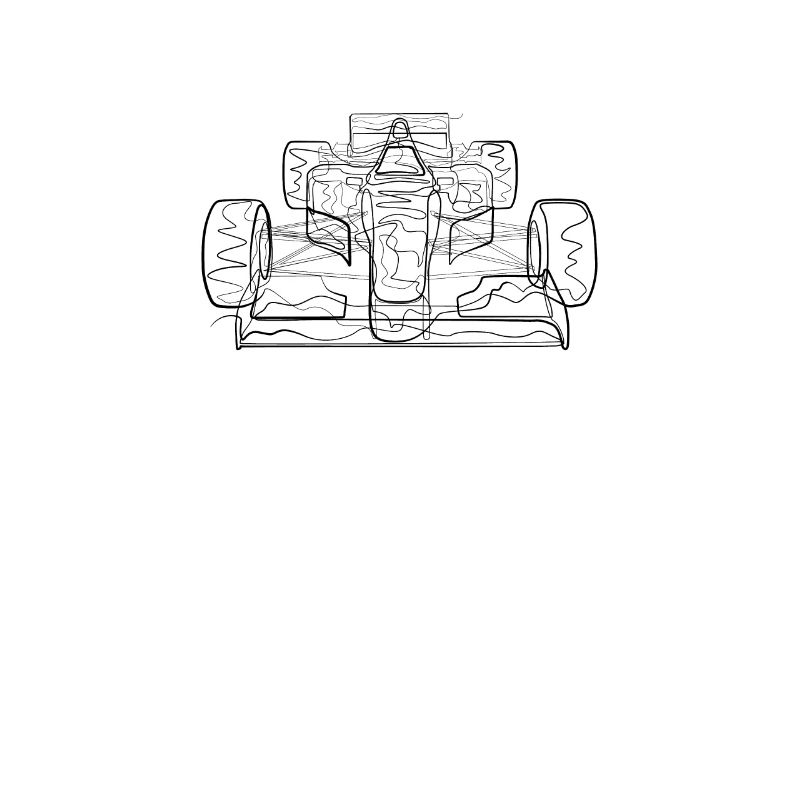 Racing car - one line drawing