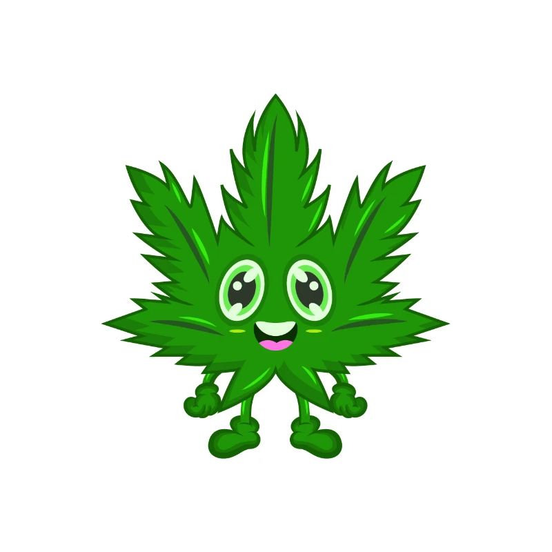 Cannabis comic hemp leaf