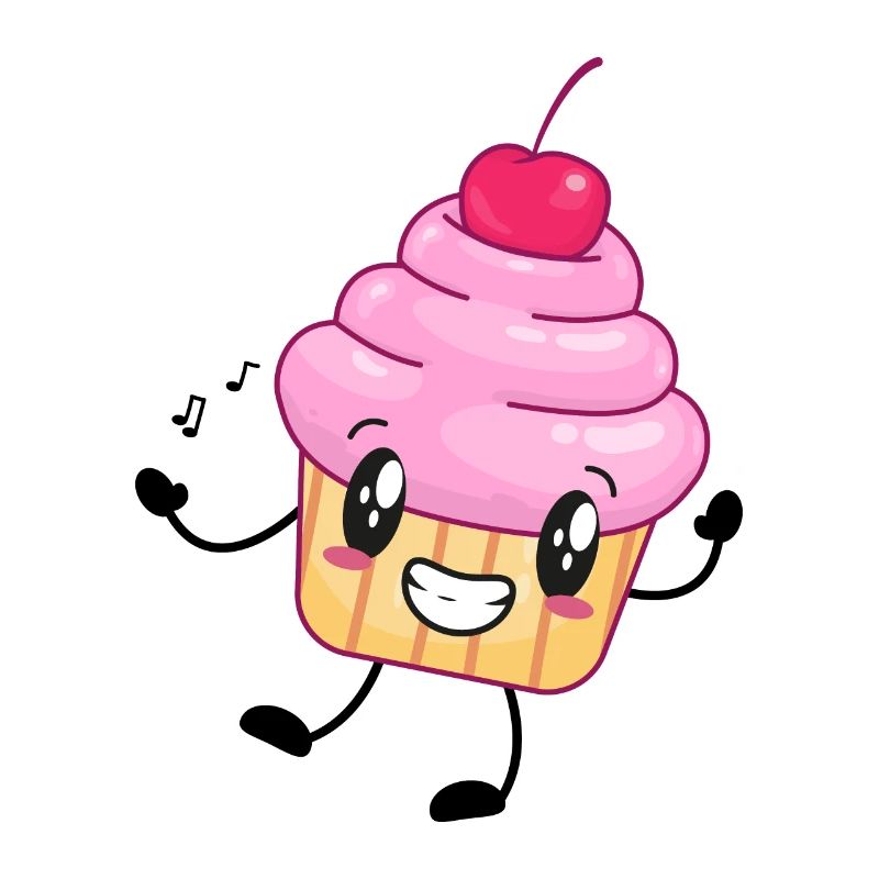 Cupcake Muffin Comicfigur Musik