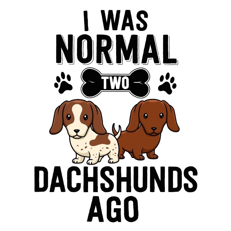 J’étais normal 2 teckels il y a rouge Piebald Doxie